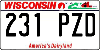 WI license plate 231PZD