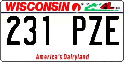 WI license plate 231PZE