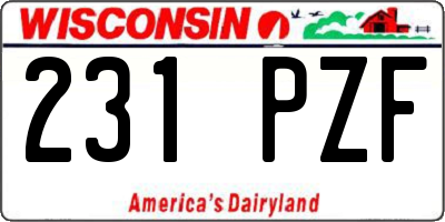 WI license plate 231PZF
