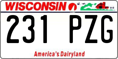 WI license plate 231PZG