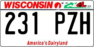 WI license plate 231PZH