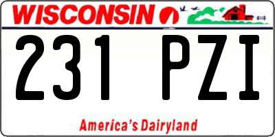 WI license plate 231PZI