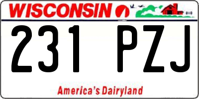 WI license plate 231PZJ