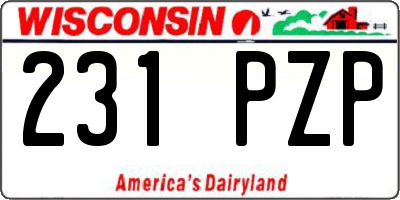 WI license plate 231PZP