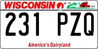 WI license plate 231PZQ