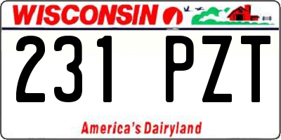 WI license plate 231PZT