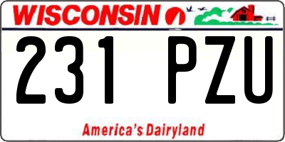 WI license plate 231PZU
