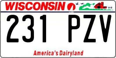 WI license plate 231PZV