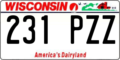 WI license plate 231PZZ