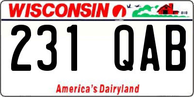 WI license plate 231QAB