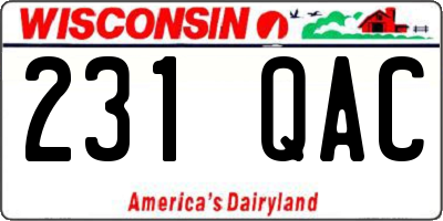 WI license plate 231QAC