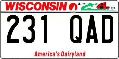 WI license plate 231QAD