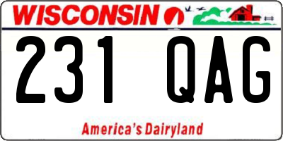 WI license plate 231QAG