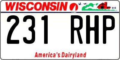 WI license plate 231RHP