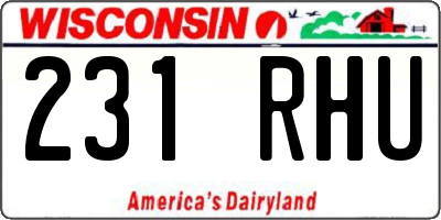 WI license plate 231RHU