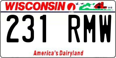 WI license plate 231RMW