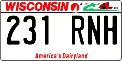 WI license plate 231RNH