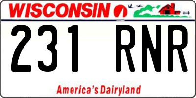 WI license plate 231RNR