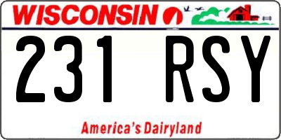 WI license plate 231RSY