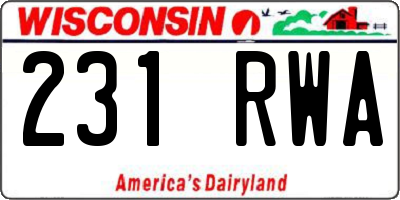 WI license plate 231RWA
