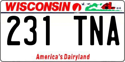 WI license plate 231TNA