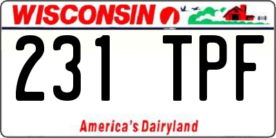 WI license plate 231TPF