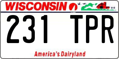 WI license plate 231TPR