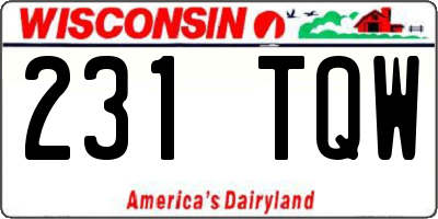 WI license plate 231TQW