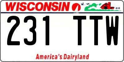 WI license plate 231TTW