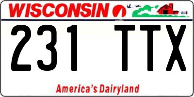 WI license plate 231TTX