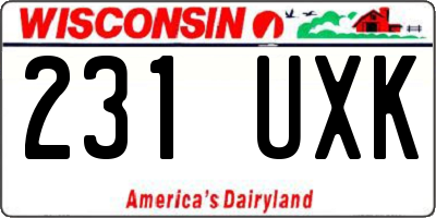 WI license plate 231UXK