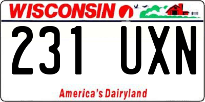 WI license plate 231UXN