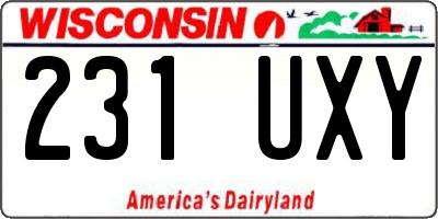 WI license plate 231UXY
