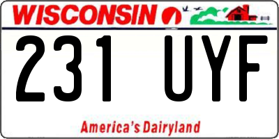 WI license plate 231UYF