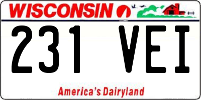 WI license plate 231VEI