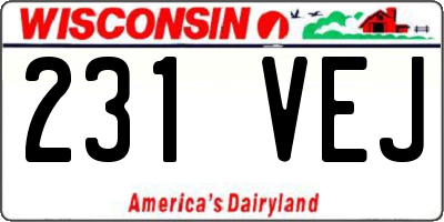 WI license plate 231VEJ