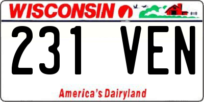 WI license plate 231VEN