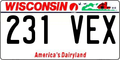 WI license plate 231VEX