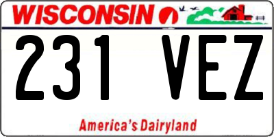WI license plate 231VEZ