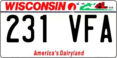 WI license plate 231VFA