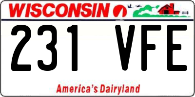 WI license plate 231VFE
