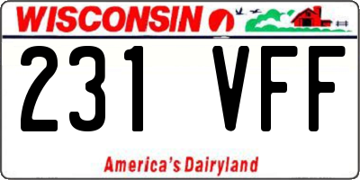 WI license plate 231VFF