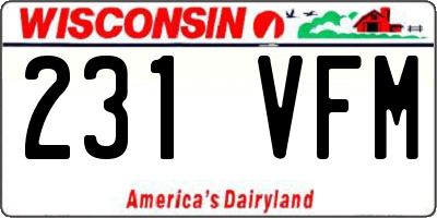 WI license plate 231VFM