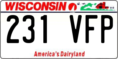 WI license plate 231VFP