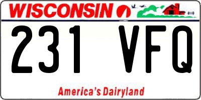 WI license plate 231VFQ