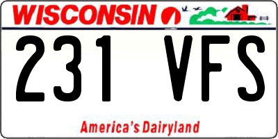 WI license plate 231VFS
