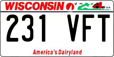 WI license plate 231VFT
