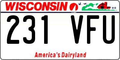 WI license plate 231VFU