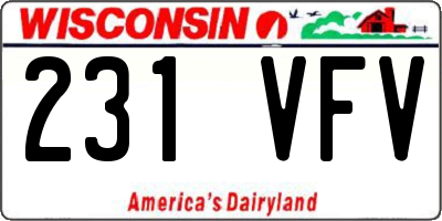 WI license plate 231VFV