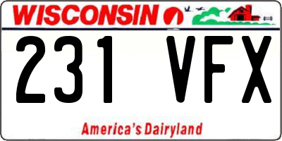 WI license plate 231VFX